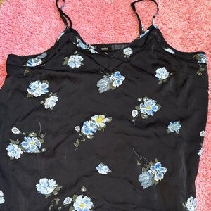 Floral Black Slip Dress